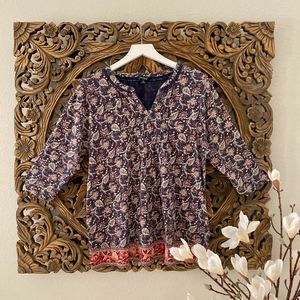 LUCKY BRAND Floral Print Blouse
